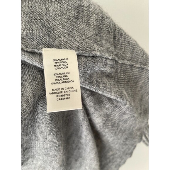 Rebecca Taylor Cardigan Sweater Womens Small Gray Open Front Fringe Wool Alpaca - Picture 12 of 13